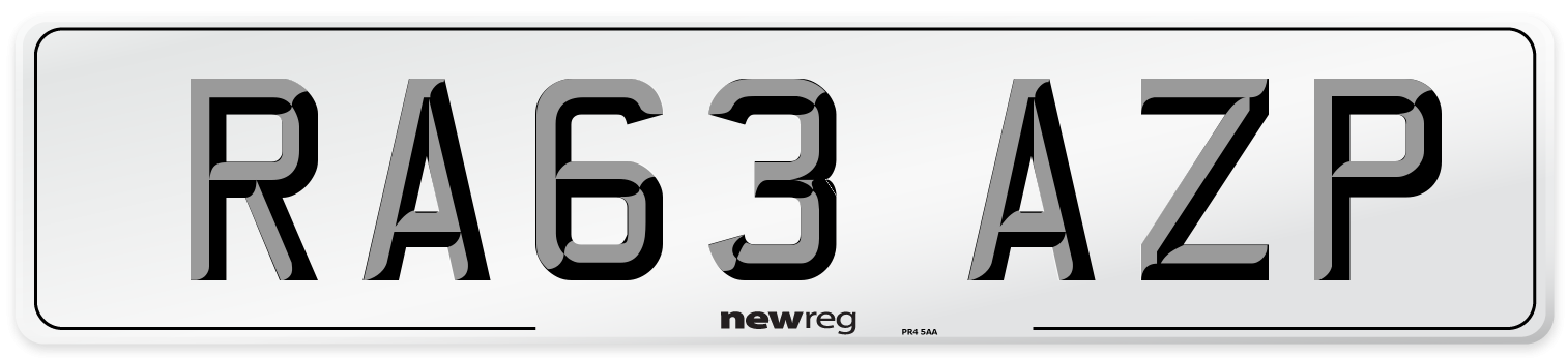 RA63 AZP Number Plate from New Reg